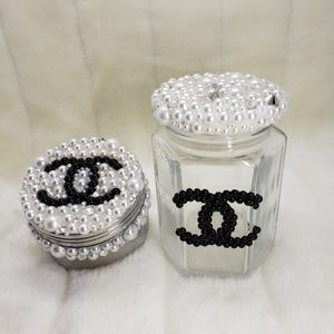 Swarovski and Pearl Herb Grinder and Stash Jar